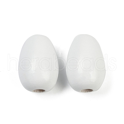 Spray Painted Wood European Beads WOOD-F017-10F-1
