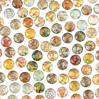   100Pcs Glass Cabochons GLAA-PH0001-16A-1