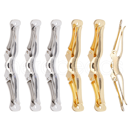 CHGCRAFT 6Pcs 2 Colors Iron Tie Clip FIND-CA0009-89-1