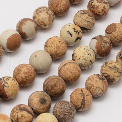 Natural Picture Jasper Beads Strands X-G-D686-4mm-1