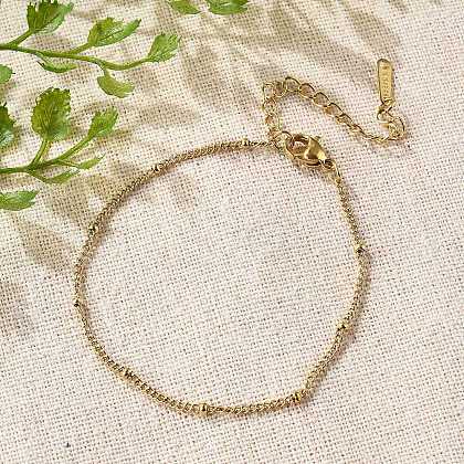 304 Stainless Steel Satellite Chains Bracelets for Women BJEW-Q051-01G-1