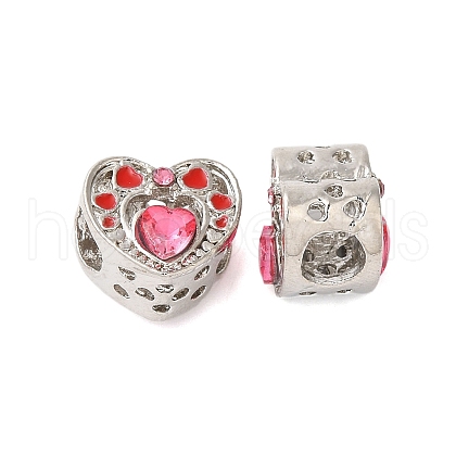 Rack Plating Alloy Rhinestone European Beads PALLOY-S189-47P-1