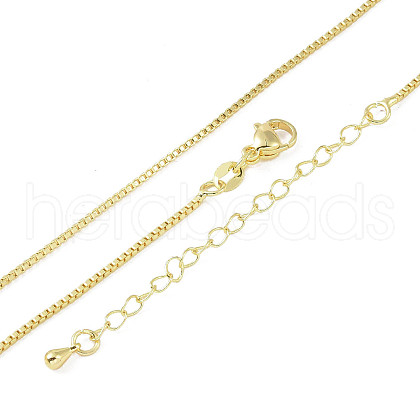 Brass Box Chain Necklaces KK-P266-03G-1