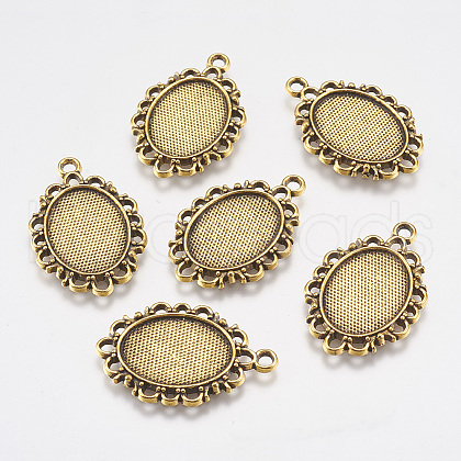 Tibetan Style Pendant Cabochon Settings TIBE-A19753-AG-LF-1