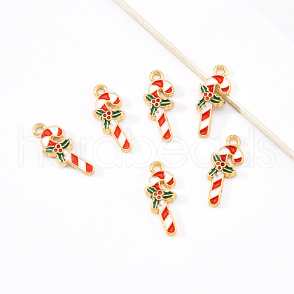 20Pcs Light Gold Alloy Enamel Pendants ENAM-YW0001-42-1
