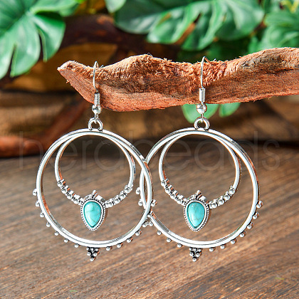 Bohemian Style Alloy Acrylic Dangle Earrings WGAEF55-12-1