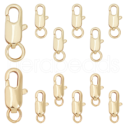 SUNNYCLUE 12Pcs 2 Style Brass Lobster Claw Clasps KK-SC0002-26-1