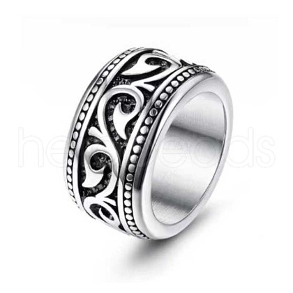 316 Titanium Steel Finger Ring with Enamel for Men PW-WG56139-04-1