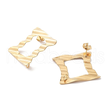 Ion Plating(IP) 304 Stainless Steel Stud Earring Findings STAS-P357-02G-1