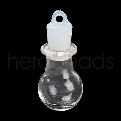 Clear Glass Wishing Bottle Pendants GLAA-A010-01G-1