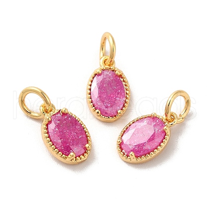 Real 18K Gold Plated Brass Micro Pave Cubic Zirconia Pendants KK-M243-07G-03-1