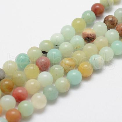 Natural Flower Amazonite Beads Strands G-F415-6mm-1