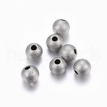 304 Stainless Steel Textured Beads STAS-F174-32P-A-1