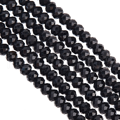 Olycraft 2 Strands Natural Black Tourmaline Beads Strands G-OC0005-30-1