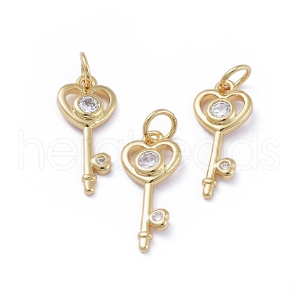 Brass Micro Pave Cubic Zirconia Pendants ZIRC-G163-11G-1