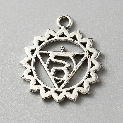 Chakra Zinc Tibetan Style Alloy Pendants FIND-WH0137-05E-AS-1