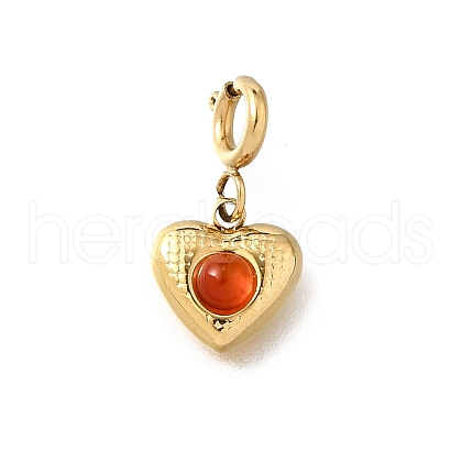 Heart 304 Stainless Steel Pendant Decorations STAS-H202-29G-1
