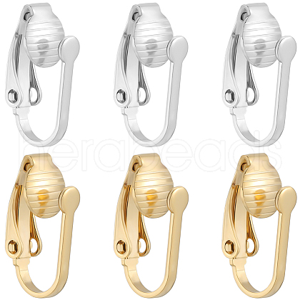 Beebeecraft 40Pcs 2 Colors Brass Clip-on Earring Findings KK-BBC0011-91-1