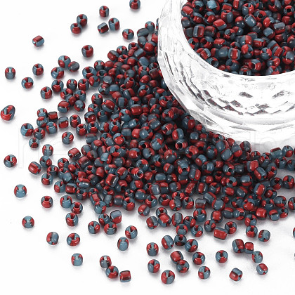 12/0 Two Tone Opaque Glass Seed Beads SEED-T006-01A-A04-1