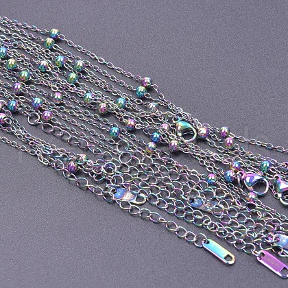 1.6mm Unisex 304 Stainless Steel Satellite Chains Necklaces WG3336-5-1