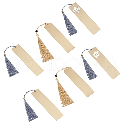 Brass Brushed Blank Bookmarks AJEW-UN0001-004-1