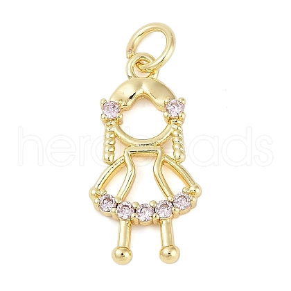 Rack Plating Brass Micro Pave Cubic Zirconia Pendant KK-H509-34G-02-1