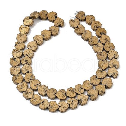 Electroplated Natural Lava Rock Beads Strands G-K388-04A-09-1