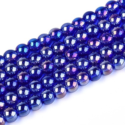 Electroplate Transparent Glass Beads Strands GLAA-T032-T4mm-AB16-1