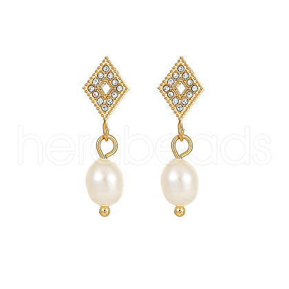 Mother's Day Jewellery Stainless Steel Earrings with Pearl NB4152-4-1