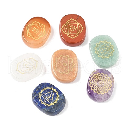 7Pcs 7 Styles Chakra Natural Mixed Gemstone Display Decorations G-F786-01-1