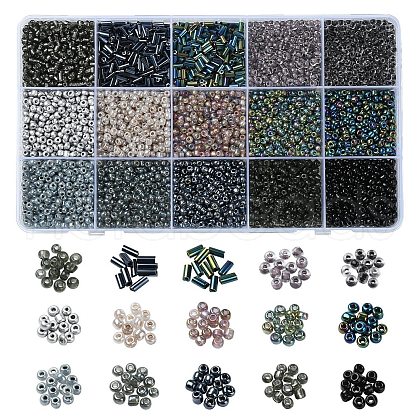 DIY Round Glass Beads Bracelets Making Kits SEED-YW0002-63D-1