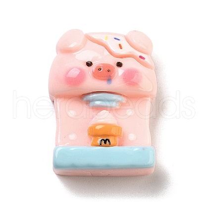 Pig Theme Opaque Resin Cabochons CRES-U002-02F-1