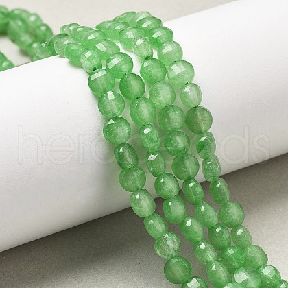 Natural Dyed White Jade Beads Strands G-C179-A6mm-05-1
