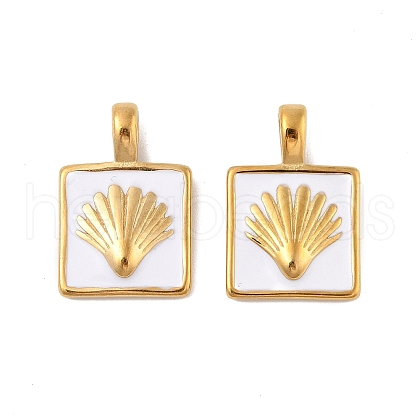 304 Stainless Steel Enamel Pendants STAS-P380-04G-1