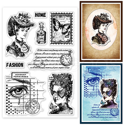 Custom Summer Theme PVC Plastic Clear Stamps DIY-WH0631-0544-1