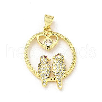 Brass Micro Pave Cubic Zirconia Pendants FIND-Z023-18G-1