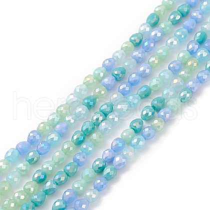Gradient Color Electroplate Glass Bead Strands GLAA-E042-04C-1