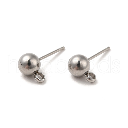 Non-Tarnish Original Color Stainless Steel Stud Earring Findings X-STAS-E026-1-1