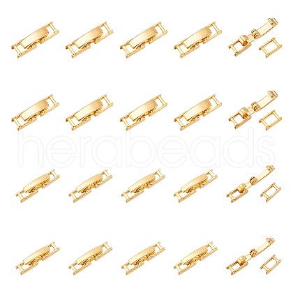 Unicraftale 24Pcs 2 Styles Brass Fold Over Clasps KK-UN0003-11G-1