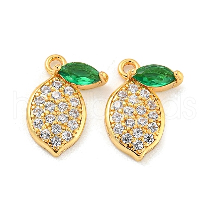 Brass Micro Pave Cubic Zirconia Pendants KK-K369-02G-07-1