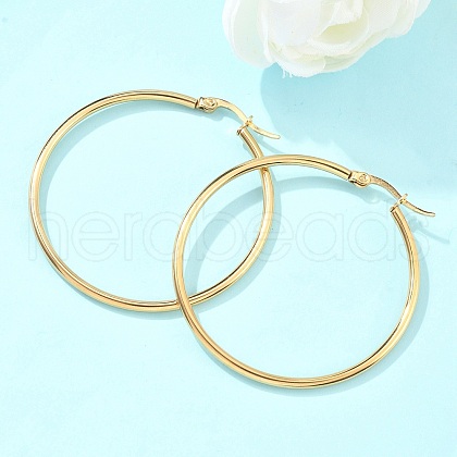 Ion Plating(IP) 304 Stainless Steel Hoop Earrings EJEW-N0016-11G-G-1