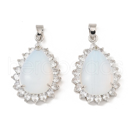 Opalite & Rhinestone Pendants G-K338-31P-03-1