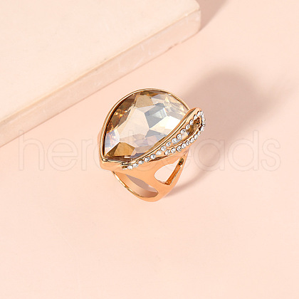 Alloy Rhinestone Finger Rings EW8675-6-1