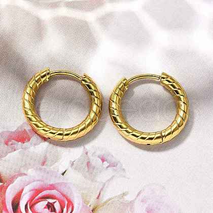 304 Stainless Steel Hoop Earrings for Women EJEW-M068-11C-G-1