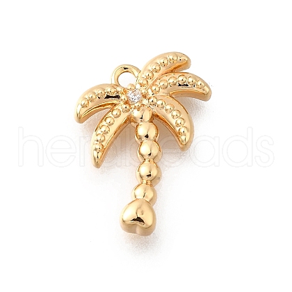 Brass Micro Pave Clear Cubic Zirconia Pendants KK-C096-16B-G-1