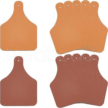 Olycraft 40Pcs 2 Colors PU Leather Label Tags DIY-OC0009-09-1