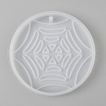 Halloween DIY Spider Web Pendant Silicone Molds DIY-P006-36-1