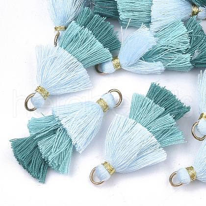 Polycotton(Polyester Cotton) Tassel Pendant Decorations X-FIND-T018-02-1