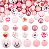   150Pcs 15 Styes Spray Painted Natural Wood European Beads WOOD-PH0003-09-1