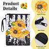 Sunflower Print Polyester Book Storage Zipper Bags ABAG-WH0046-31-4